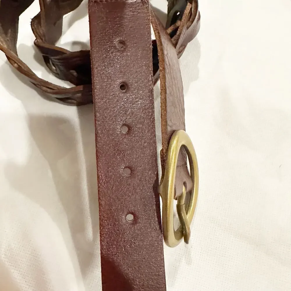Talbots Women’s Braided Genuine Leather Brown Belt Size 3X
